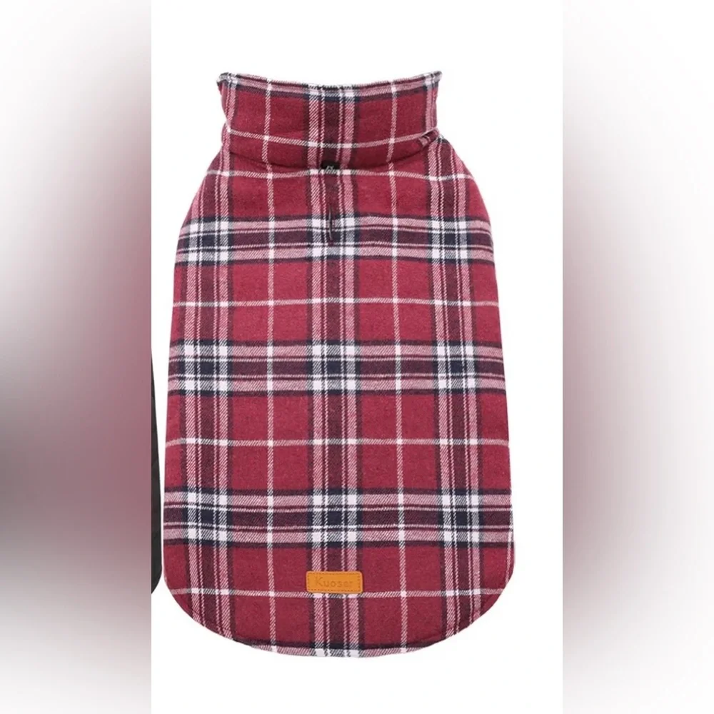 NWOT Red Plaid Small Dog Plaid Coat Lined and padded